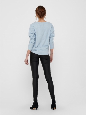 ONLRICA LIFE L-S V-NECK PULLO Blue Fog/W. MEL