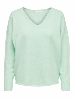 ONLRICA LIFE L-S V-NECK PULLO Honeydew/W. MEL