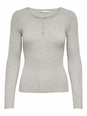 ONLJILL LIFE L-S PULLOVER KNT Light Grey Mela
