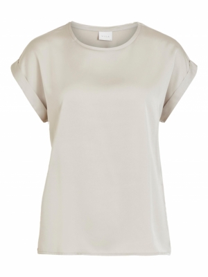VIELLETTE S-S SATIN TOP-SU - N Dove