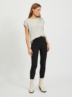 VIELLETTE S-S SATIN TOP-SU - N Dove
