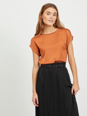 VIELLETTE S-S SATIN TOP-SU - N Adobe
