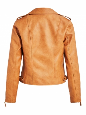 VIMICCAS COATED BIKER JACKET-S Oak Brown