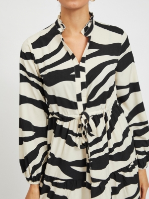 VIOMINA L-S DRESS-SU Black/LARA PRIN