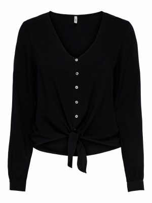 ONLNINA LIFE L-S TIE SHIRT NOO Black