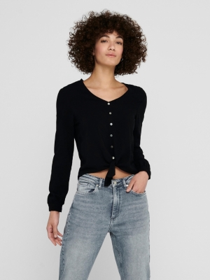 ONLNINA LIFE L-S TIE SHIRT NOO Black