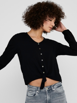 ONLNINA LIFE L-S TIE SHIRT NOO Black