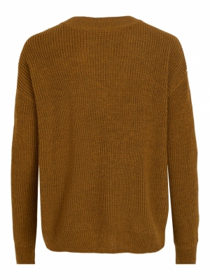 VIOKTAVI L-S KNIT CARDIGAN-SU Butternut/MELAN