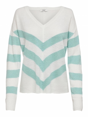 JDYFLORIAN L-S STRIPE PULLOVER Pastel Turquois