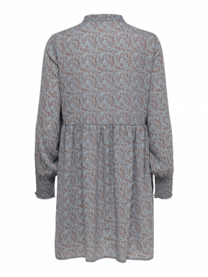 JDYCARMEN L-S SHORT DRESS WVN Citadel/COPPER
