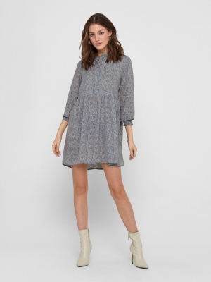JDYCARMEN L-S SHORT DRESS WVN Citadel/COPPER