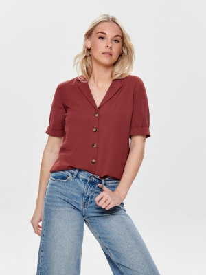 ONLSKY S-S SHIRT SOLID NOOS WV Spiced Apple