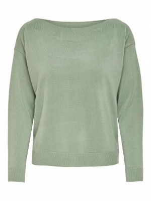 ONLAMALIA L-S BOATNECK PULLOVE Hedge Green