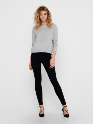 ONLAMALIA L-S BOATNECK PULLOVE Light Grey Mela