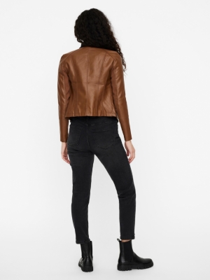 VMRIAFAVO SHORT COATED JACKET Cognac