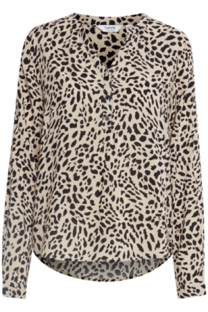 BYIDRA V NECK BLOUSE - Cement mix