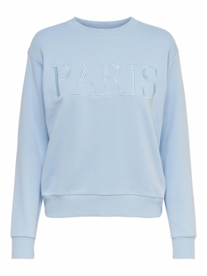 JDYPARIS LIFE L-S SWEAT JRS R Chambray Blue/P