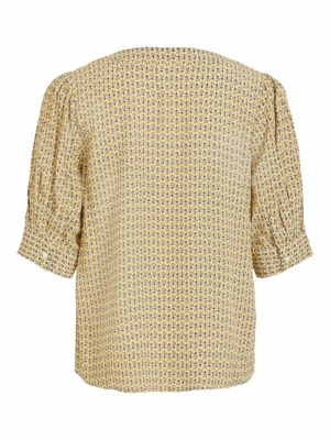 VIEMORA V-NECK 2-4 TOP Black/AOP