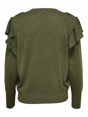 JDYANRY L-S FRILL PULLOVER KNT Kalamata