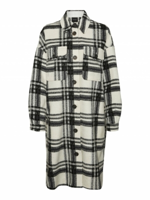 VMCHRISSIE LONG CHECK SHIRT GA Snow White/W BL