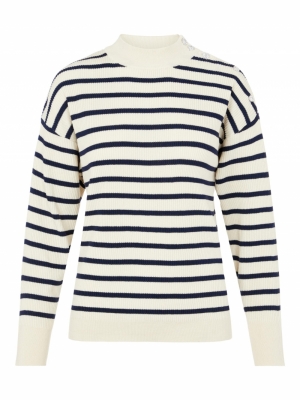 OBJLIZZY L-S KNIT PULLOVER 11 Sandshell/SKY C