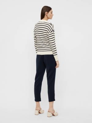 OBJLIZZY L-S KNIT PULLOVER 11 Sandshell/SKY C