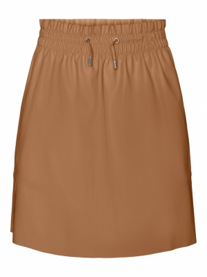 VMAVA HW SHORT COATED SKIRT Tobacco Brown