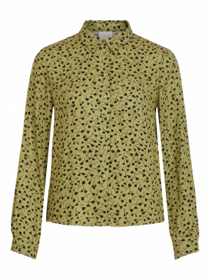 VIGREENAS L-S SHIRT Green Olive/BLA