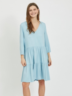 VIFANZA 3-4 DENIM DRESS-PB Light Blue Deni