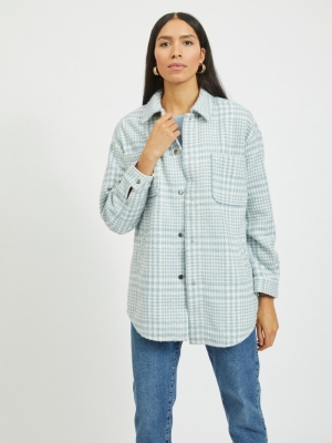 VICEYLA L-S SHIRT JACKET Ashley Blue/CLO