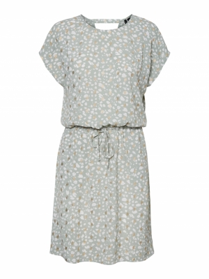VMSINAMON S-S SHORT FOIL DRESS Jadeite/FOIL