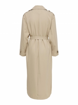ONLLINE X-LONG TRENCHCOAT CC O Humus
