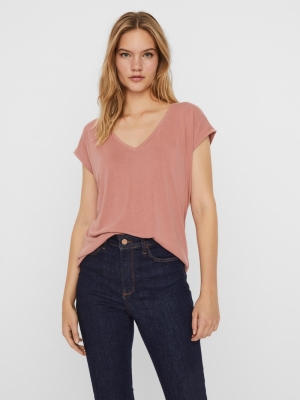 VMFILLI SS V-NECK TEE GA NOOS Old Rose