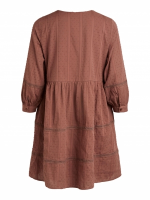 OBJGEILLIS 3-4 DRESS NOOS Cognac