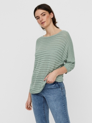 VMYOYO 3-4 BOATNECK LONG BLOUS Jadeite