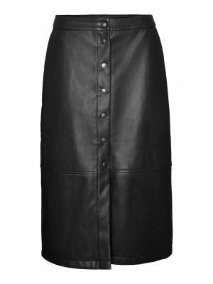 VMSOLANAN HW COATED CALF SKIRT Black