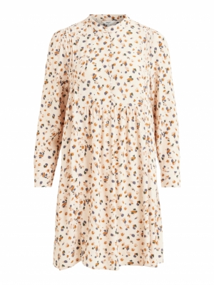 OBJNELLE L-S SHORT DRESS REP Sandshell/MULTI