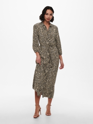 ONLANNEMONE 3-4 MIDI DRESS WV Pumice Stone/SU