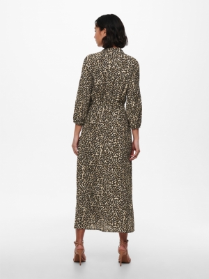 ONLANNEMONE 3-4 MIDI DRESS WV Pumice Stone/SU