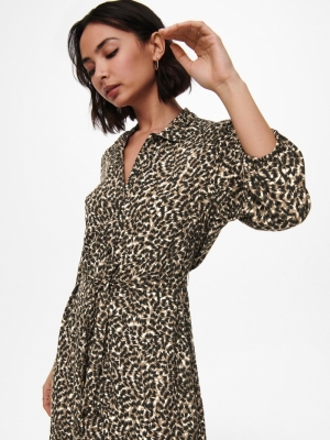 ONLANNEMONE 3-4 MIDI DRESS WV Pumice Stone/SU