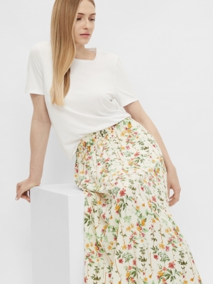 OBJLORENA LONG SKIRT NOOS Sandshell/ALBA