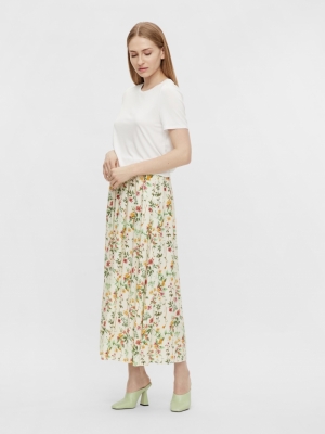 OBJLORENA LONG SKIRT NOOS Sandshell/ALBA