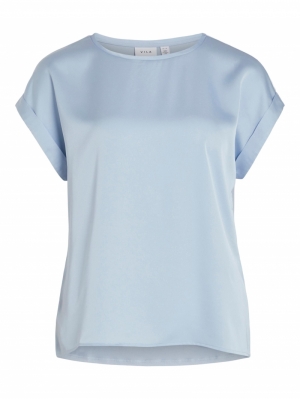 VIELLETTE S/S SATIN TOP/SU - N Kentucky Blue/F