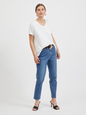 VIBELIS V-NECK S-S TOP-SU - NO Optical Snow