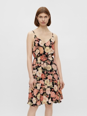 PCNYA SLIP BUTTON DRESS BF BC Black/BFL