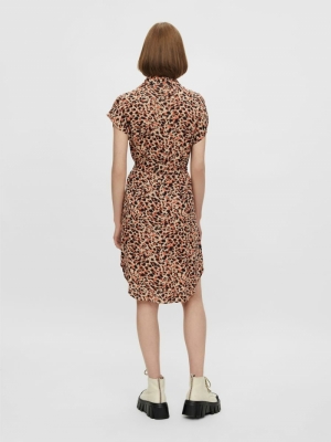PCNYA SS SHIRT DRESS BF BC Apricot Cream/L