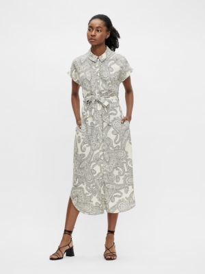 OBJADILLA S-S DRESS 115 Sandshell/SKY C