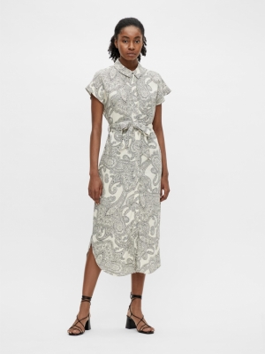 OBJADILLA S-S DRESS 115 Sandshell/SKY C