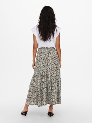 JDYMAGGIE MIA LONG HW SKIRT WV Black/MULTI FLO