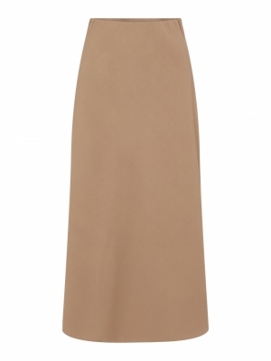 PCFRANAN HW MIDI SKIRT Silver Mink